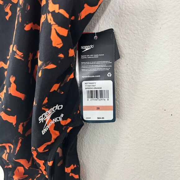 SPEEDO Swimsuit WRACK IT UP Proback Orange Training Competitive Swimming - Sz 28 - Picture 5 of 6